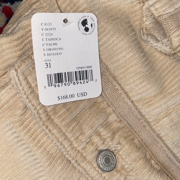 Free People We the Free. Beige corduroy slouch pants  fashion and roomy pockets - Picture 11 of 12